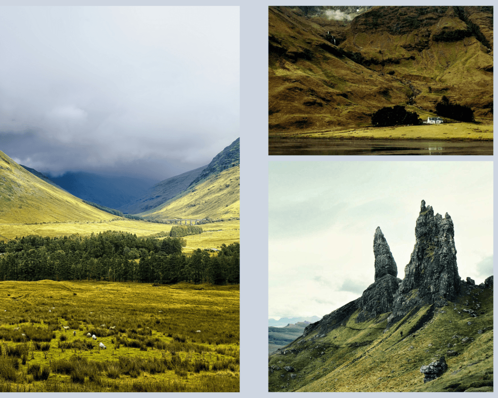 Scottish Highlands Photo Collage showing the great wild beauty, including the Storr